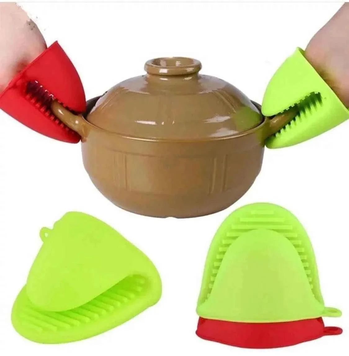 MULTIPURPOSE SILICONE COOKING GLOVES WITH CLIPS
