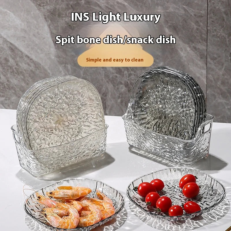 8-PIECE ACRYLIC BONE PLATES – SMALL SNACK & DINING DISHES