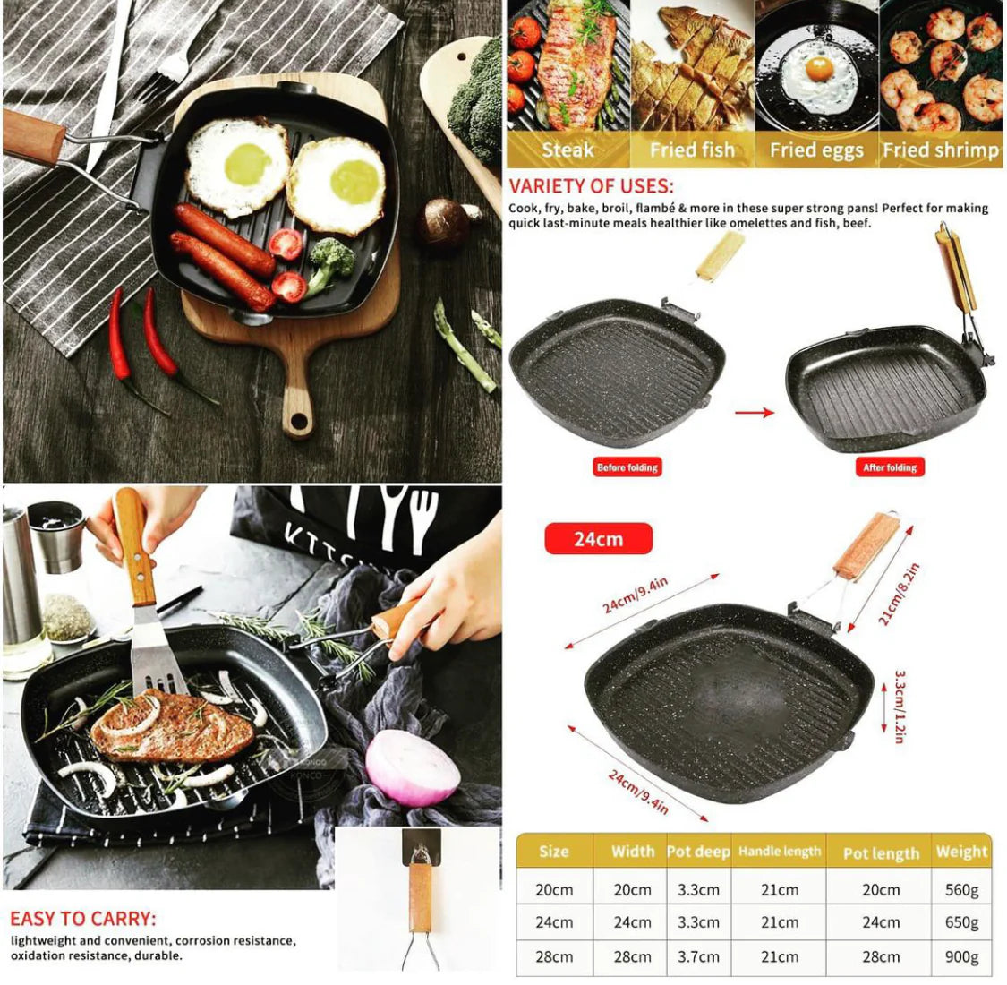 PRODESIRE™ NON STICK SQUARE GRILL PAN (IMPORTED)