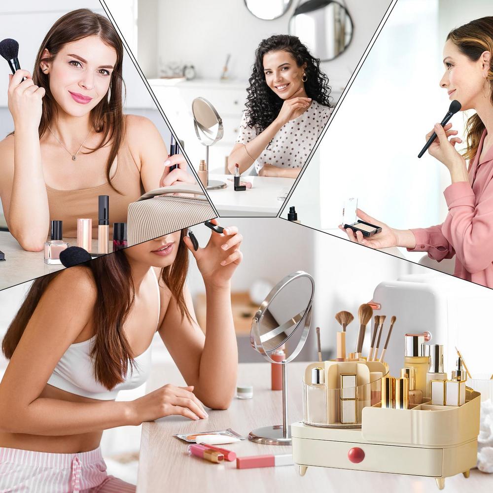 MULTIFUNCTIONAL DESKTOP ROTATING COSMETICS ORGANIZER