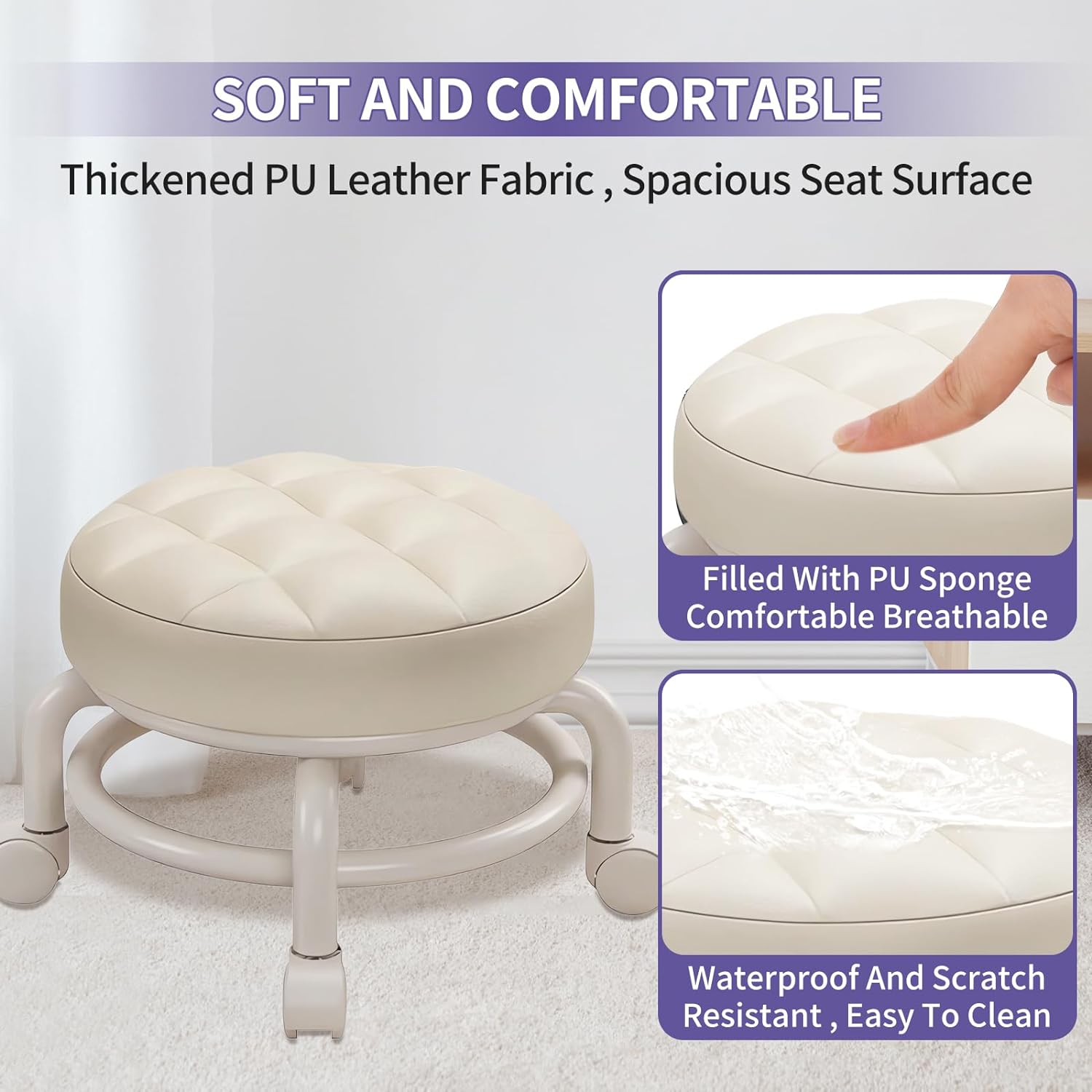 ROLLING STOOL WITH WHEELS