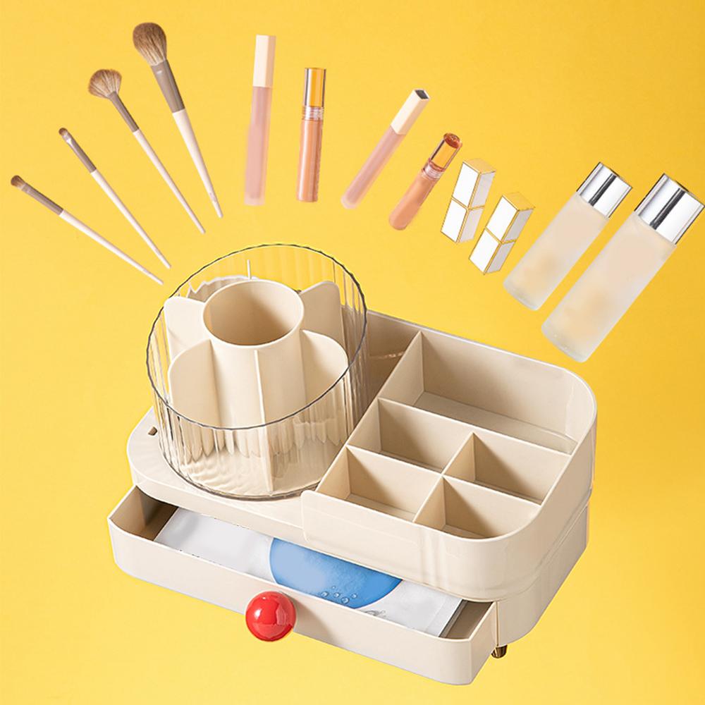 MULTIFUNCTIONAL DESKTOP ROTATING COSMETICS ORGANIZER