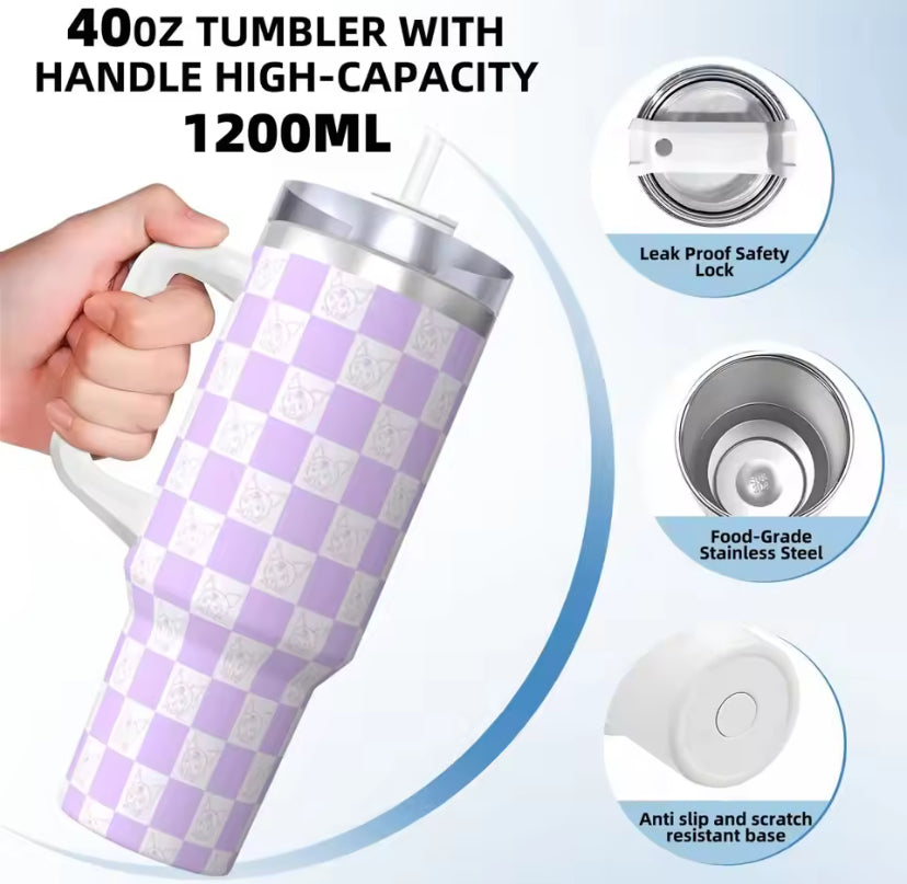 GLITTER RHINESTONE TUMBLER CUP WITH STRAW AND HANDLE – 1200ML CAPACITY