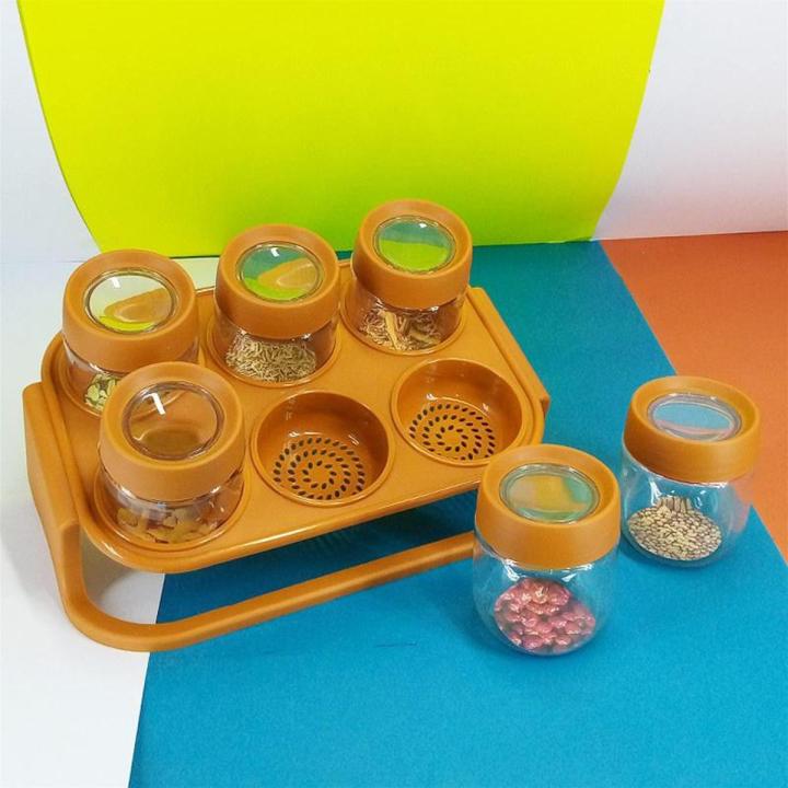 PRODESIRE™ SPICE ZONE 6PIECE MASALA RACK WITH ELEGANT STAND