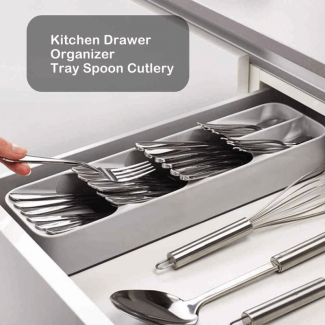KITCHEN DRAWER UTENSIL TRAY FOR CUTLERY STORAGE