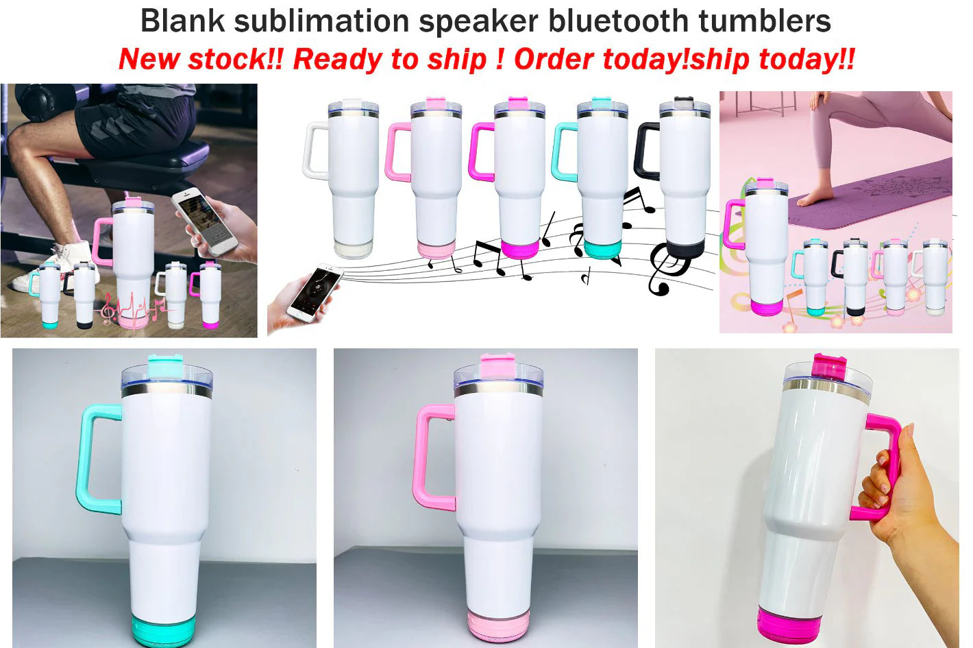 PRODESIRE™ STYLISH TUMBLERS WITH BLUETOOTH SPEAKERS FOR MUSIC