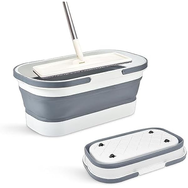 PRODESIRE™ PREMIUM FLAT MOP WITH FOLDING SILICONE BUCKET (IMPORTED)