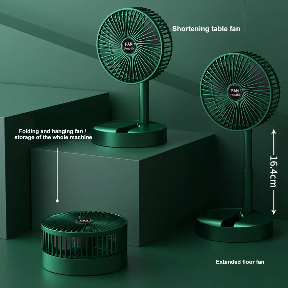 PRODESIRE™ TELESCOPIC RECHARGEABLE FOLDING FAN (IMPORTED)