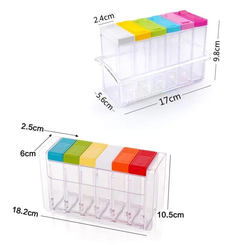 MULTIPURPOSE 6 PCS SPICE BOX ORGANIZER WITH HOLDER