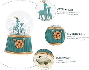 PRODESIRE™ CRYSTAL BALL MUSIC BOX SNOW GLOBE WITH MUSIC LIGHT