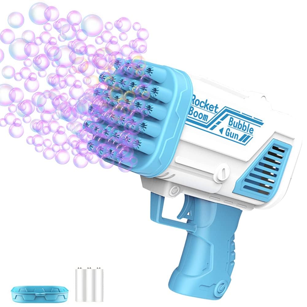BAZOOKA BUBBLE GUN — 32-HOLE HIGH-OUTPUT BUBBLE BLASTER FOR KIDS & PARTIES