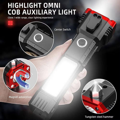 MULTIFUNCTIONAL PORTABLE LED FLASHLIGHT RECHARGEABLE LED TORCH