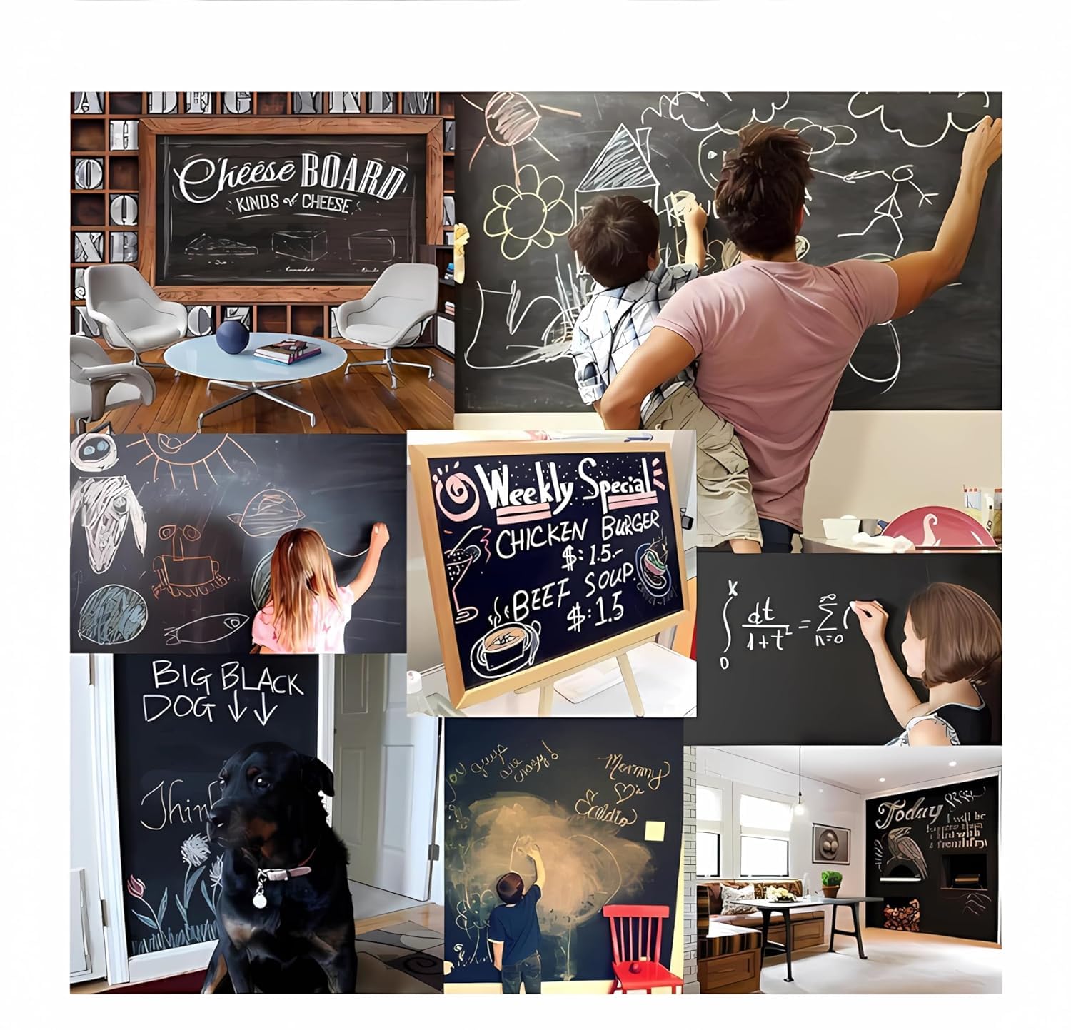 PRODESIRE™ BLACK BOARD WATERPROOF CHALK BOARD (SIZE 60X200CM)