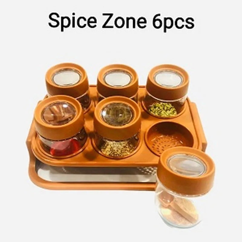 PRODESIRE™ SPICE ZONE 6PIECE MASALA RACK WITH ELEGANT STAND