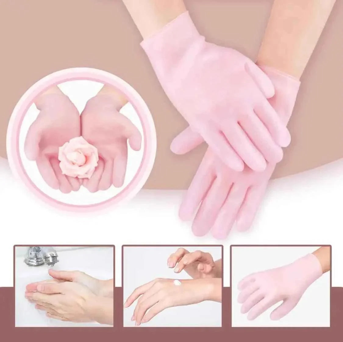 SPA SILICONE GLOVES FOR DEEP HAND HYDRATION
