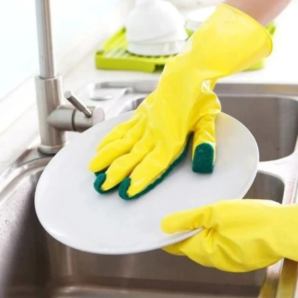 SCRUB DISHWASHING GLOVES