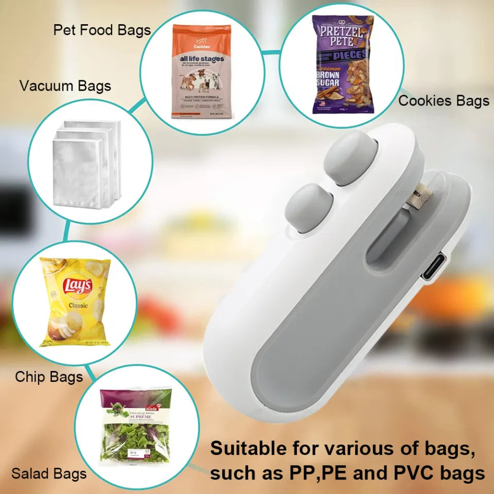 PRODESIRE™ MINI BAG SEALER, 2 IN 1 RECHARGEABLE BAG SEALER