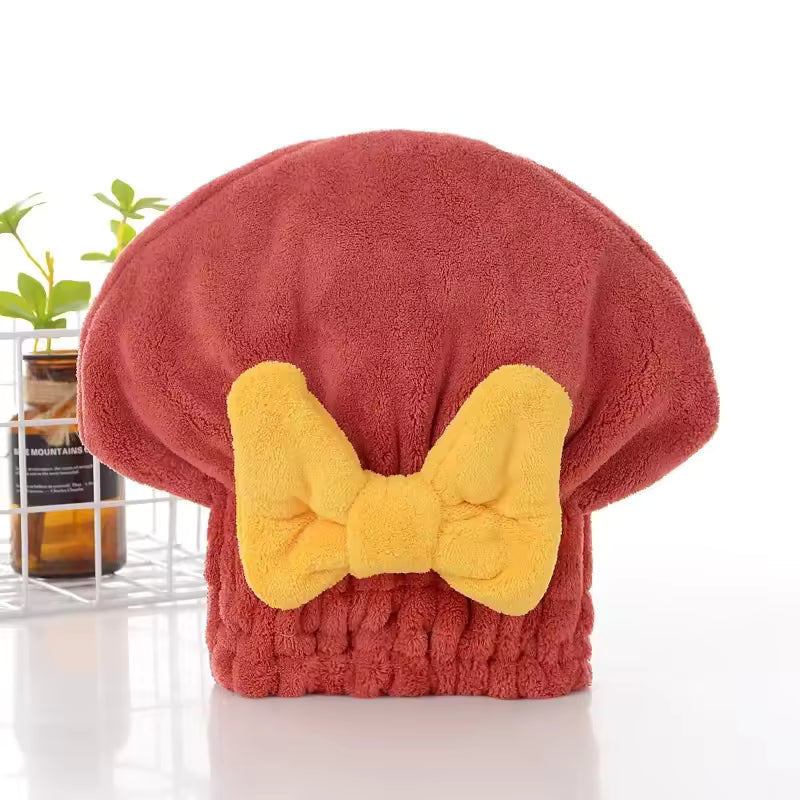 QUICK DRY SHOWER CAP WITH STYLISH BOW KNOT