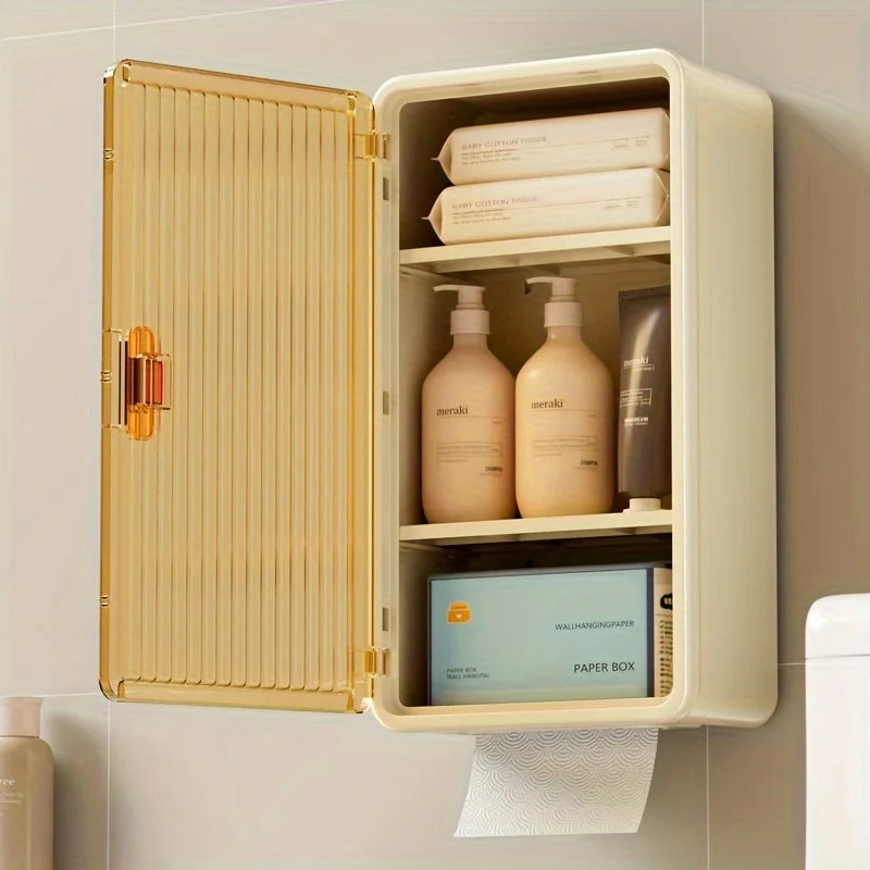 WALL HANGING MAKEUP DRAWER BOX WITH TISSUE COMPARTMENT