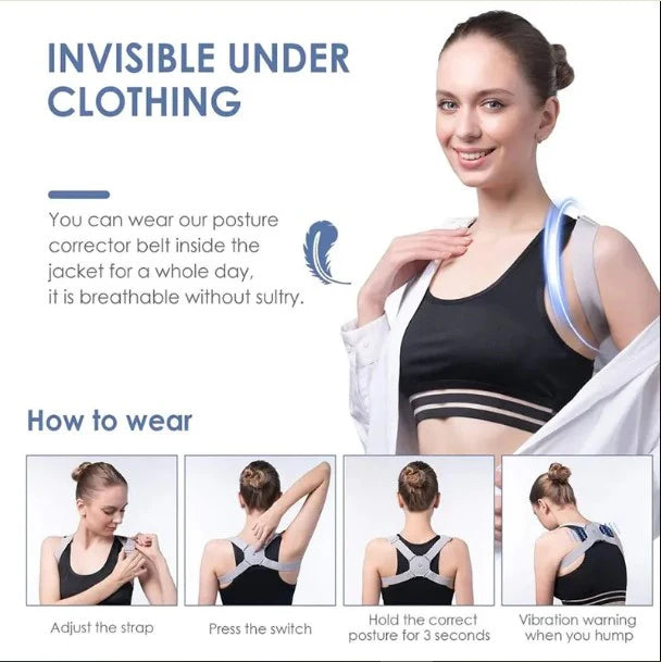 RECHARGEABLE SMART POSTURE CORRECTOR WITH SENSOR ALERTS