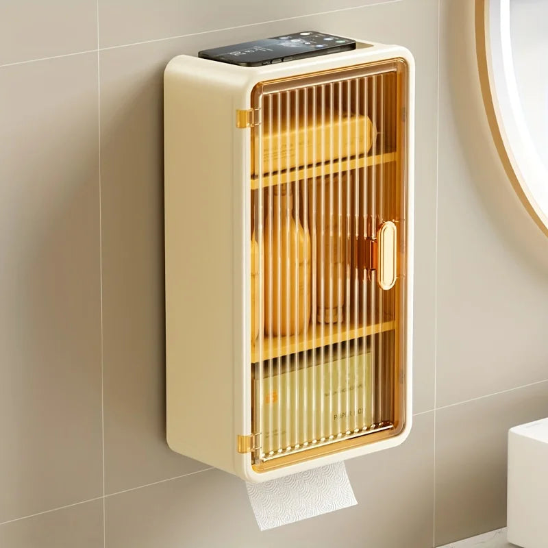 WALL HANGING MAKEUP DRAWER BOX WITH TISSUE COMPARTMENT