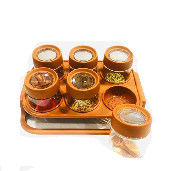 PRODESIRE™ SPICE ZONE 6PIECE MASALA RACK WITH ELEGANT STAND