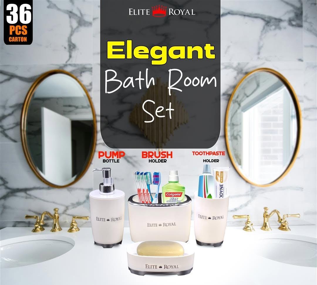 PRODESIRE™ 4PCS ELEGANT BATHROOM SET, HIGH QUALITY BATH ACCESSORIES