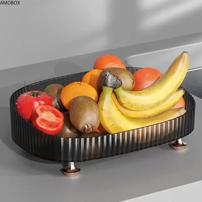 TRANSPARENT ORGANIZER BOX WITH GOLD-PLATED LEGS