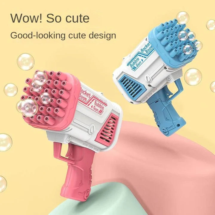 BAZOOKA BUBBLE GUN — 32-HOLE HIGH-OUTPUT BUBBLE BLASTER FOR KIDS & PARTIES