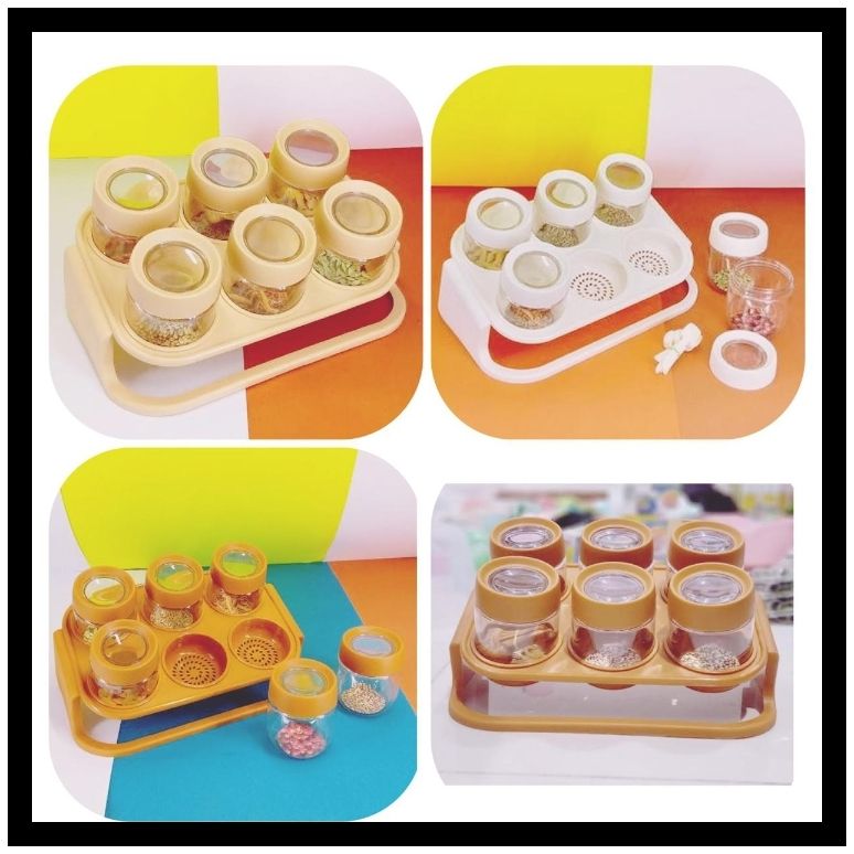 PRODESIRE™ SPICE ZONE 6PIECE MASALA RACK WITH ELEGANT STAND