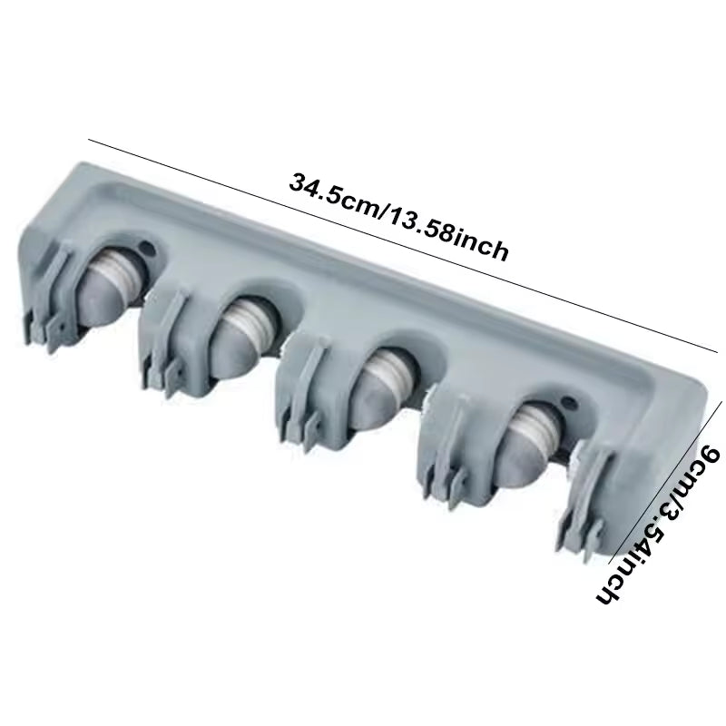 MULTI-HOOK WALL MOUNTED MOP ORGANIZER RACK