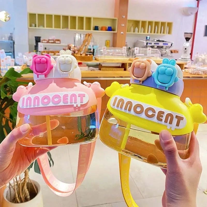 FUN AND STYLISH STUDENT TUMBLER WITH STRAW – 1200ML CAPACITY