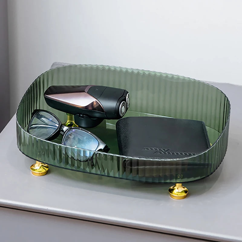 CLEAR DESKTOP ACRYLIC COSMETICS STORAGE TRAY