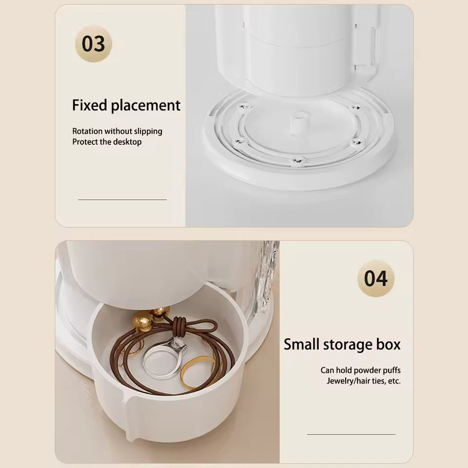 ROTATING MAKEUP BRUSH HOLDER WITH COVER