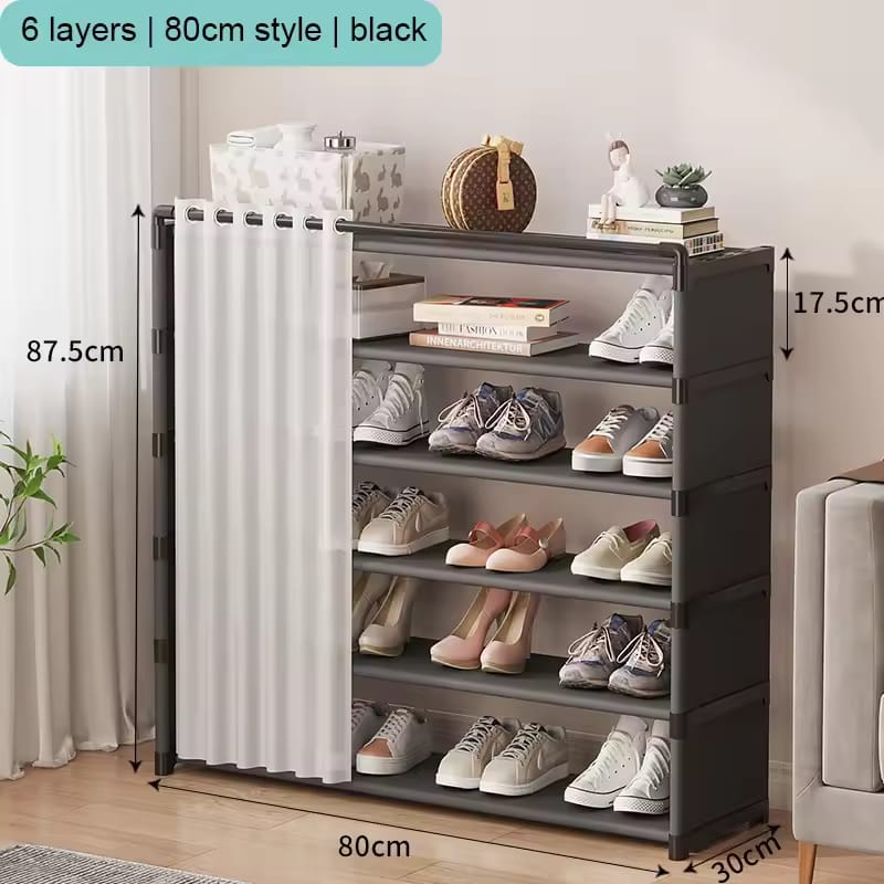 LAYER CURTAIN SHOE RACK