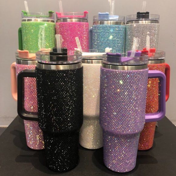 PEARL RHINESTONE TUMBLER (STAINLESS STEEL)