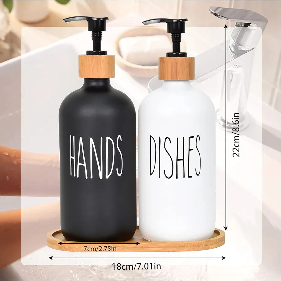 HAND AND DISH SOAP DISPENSER GLASS MATERIAL (PAIR)