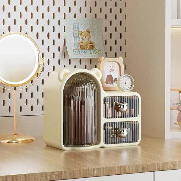 360° ROTATING BEAR MAKEUP STORAGE BOX