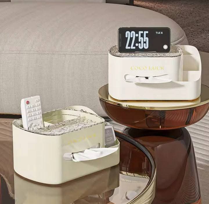 COSMETIC ORGANIZER WITH TISSUE BOX