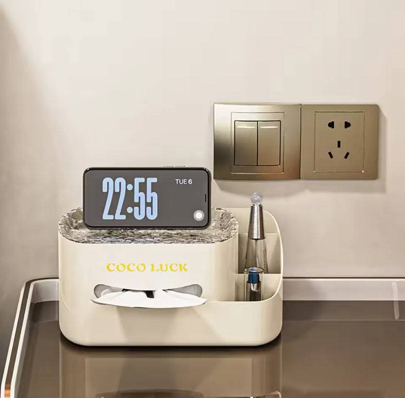 COSMETIC ORGANIZER WITH TISSUE BOX