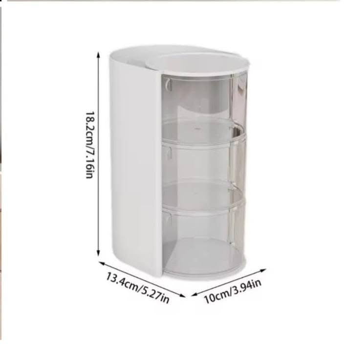 3 LAYER ROTATING MAKEUP BRUSH ORGANIZER