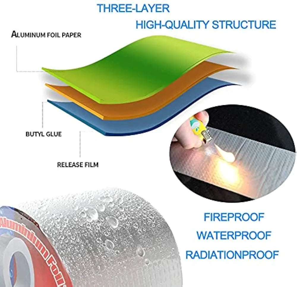 ALUMINUM FOIL BUTYL RUBBER TAPE (WATER AND LEAKPROOF)