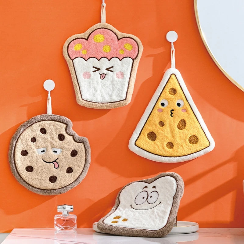 CUTE BREAD & CHEESE HANGING HAND TOWEL