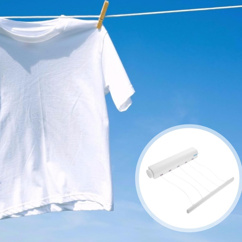 WALL MOUNTED RETRACTABLE INDOOR CLOTHES HANGER DRYING RACK