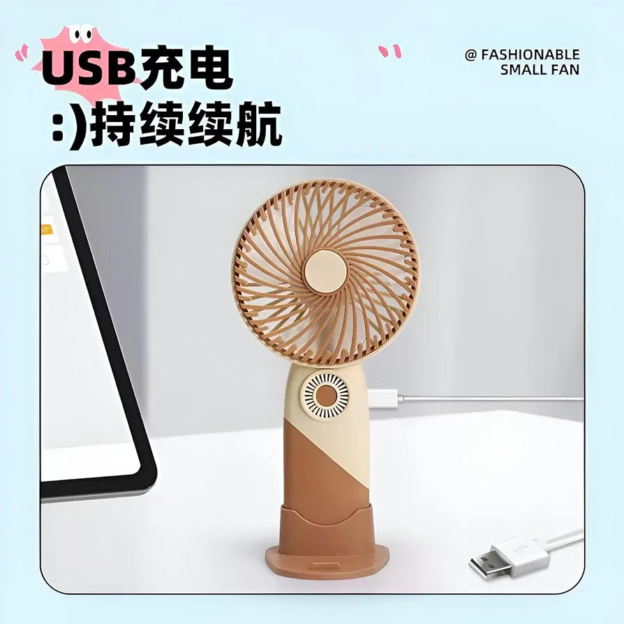 PORTABLE MINI USB FAN CUTE CARTOON DESIGN 3 SPEED ADJUSTABLE