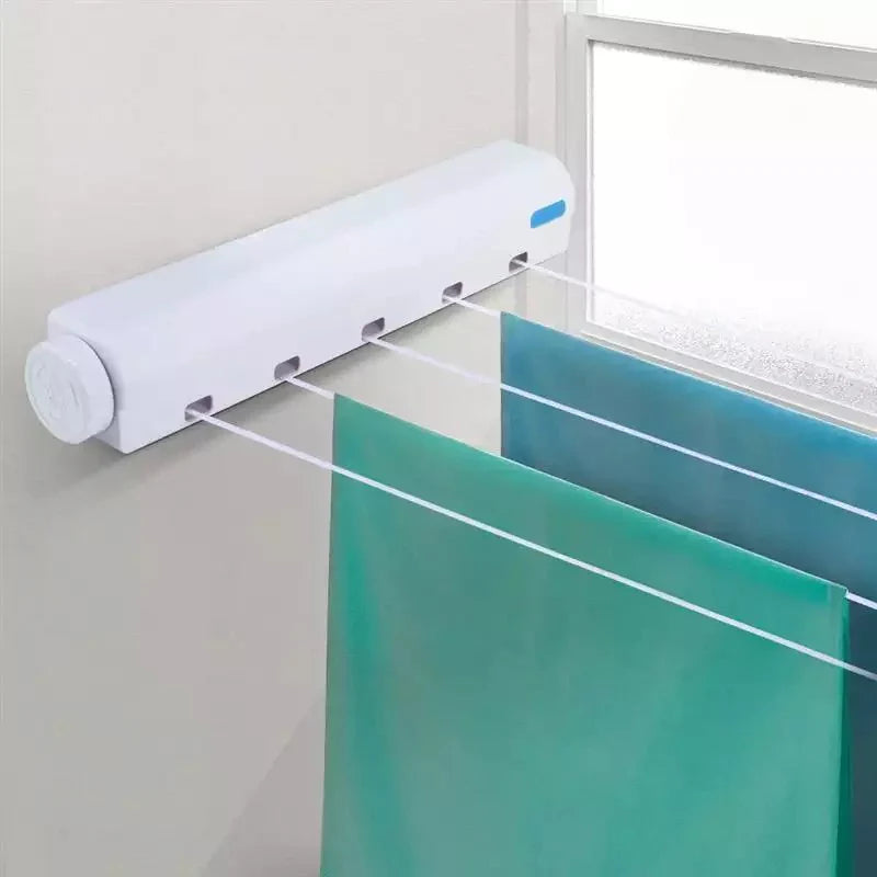 WALL MOUNTED RETRACTABLE INDOOR CLOTHES HANGER DRYING RACK