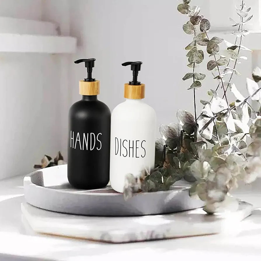 HAND AND DISH SOAP DISPENSER GLASS MATERIAL (PAIR)