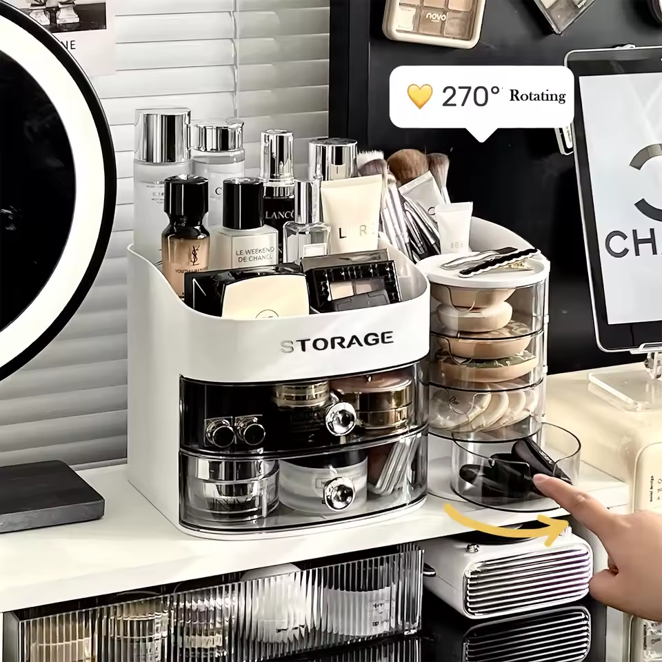 STYLISH COSMETICS VANITY STORAGE ORGANIZER WITH DRAWER
