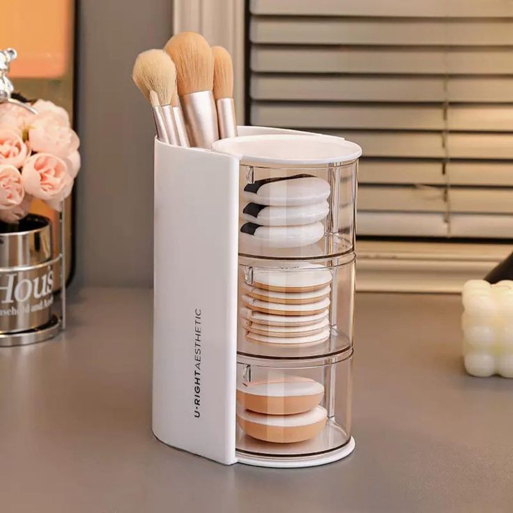 360 ROTATING DESKTOP COSMETICS ORGANIZER