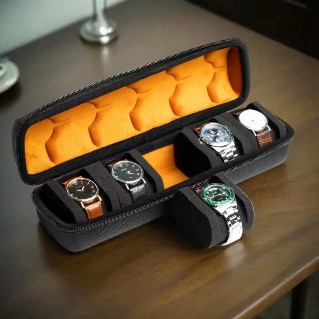 5 Slot Luxury Men's Watch Box - Premium Wristwatch Storage Case